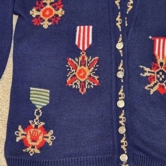 VTG Norton McNaughton Decorative Holiday Christmas Sweater Nautical Shoulder pad - Picture 2 of 9